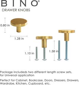 img 3 attached to 🔑 Premium 6-Pack BINO Cabinet Knobs - 1.22" Diameter Brass Dresser Knobs for Drawer Pulls and Handles
