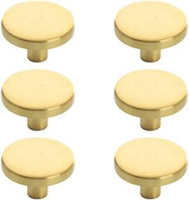 img 4 attached to 🔑 Premium 6-Pack BINO Cabinet Knobs - 1.22" Diameter Brass Dresser Knobs for Drawer Pulls and Handles