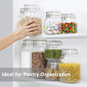 img 1 attached to 🍽️ Chefstory 50oz Airtight Glass Jars with Lids: Ultimate Food Storage Canisters for Kitchen & Pantry Organization