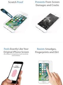 img 3 attached to 📱 [2 шт] [Премиум] Закаленное стекло для экрана Apple iPhone 7 - идеальный щит от ударов и царапин - устойчиво к отпечаткам пальцев, загрязнениям и разбиванию - защита верхней части экрана