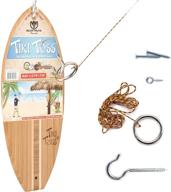 🏄 tiki toss ring toss game - 13 inch surfboard edition: fun outdoor/indoor game for adults & kids - hook and ring game with string and hooks - ideal man cave decor & gifts for men логотип