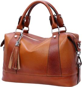 img 4 attached to Leather Shoulder Womens Handle Handbags Women's Handbags & Wallets for Totes