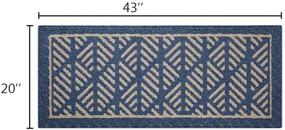 img 3 attached to 🔵 Коврики и ковры для кухни VANZAVANZU - 43x20 дюймов, нескользящие, супервпитывающие, с латексной подкладкой для кухонных ковров - 100% микрофибра, прочные, стиральные коврики для кухни в ванной комнате, дверном проеме, на полу - (синий)