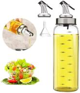 🍾 17 oz. olive oil dispenser bottle - large stainless steel pour spout, glass cooking oil vinegar measuring dispenser set for kitchen, bbq, and more logo