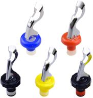 🍾 wbeng wine stoppers - 5 pack silicone beverage bottle stoppers, manual wine corks, assorted colors (5pcs) logo