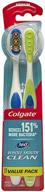 🦷 medium colgate 360° toothbrush with cheek and tongue cleaner - pack of 2 logo