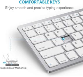 img 1 attached to 🔍 OMOTON Ultra-Slim Bluetooth Keyboard: Compatible with iPad 10.2(9th/ 8th/ 7th Gen), iPad Air 4th Gen, iPad Pro 11/12.9, iPad Mini, and More Bluetooth Enabled Devices - White