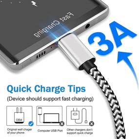 img 2 attached to ⚡️ Fast Charging USB C Cable 6Ft 2Pack - Premium Nylon Type C Charger for Samsung Galaxy S10 S10E S9 S8 S20 Plus, Note 10 9 8