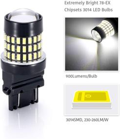 img 2 attached to 🔆 Highly Efficient! LUYED 2 X 900 Lumens Ultra Bright 3014 78-EX Chipsets 3156 3057 3157 4157 LED Bulbs Ideal for Back Up Reverse Lights, Brake Lights, Tail Lights in Xenon White