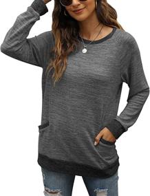 img 3 attached to Geifa Women's Sweaters: Crewneck Sweatshirt with Pocket - Long Sleeve Tunic Tops