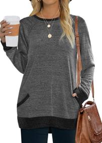 img 4 attached to Geifa Women's Sweaters: Crewneck Sweatshirt with Pocket - Long Sleeve Tunic Tops