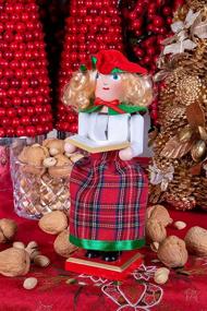 img 2 attached to Clever Creations Caroler Girl 10 Inch Traditional Wooden Nutcracker: Festive Christmas Decor for Shelves and Tables - A Charming Holiday Accent