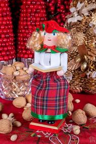 img 1 attached to Clever Creations Caroler Girl 10 Inch Traditional Wooden Nutcracker: Festive Christmas Decor for Shelves and Tables - A Charming Holiday Accent