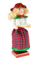 clever creations caroler girl 10 inch traditional wooden nutcracker: festive christmas decor for shelves and tables - a charming holiday accent logo
