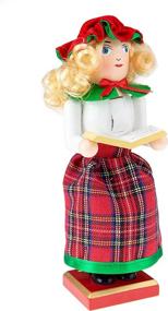 img 4 attached to Clever Creations Caroler Girl 10 Inch Traditional Wooden Nutcracker: Festive Christmas Decor for Shelves and Tables - A Charming Holiday Accent