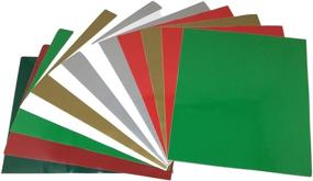 img 2 attached to Christmas Pack 12x10 Permanent Adhesive Vinyl - 13 Sheet Assortment for Cricut, Silhouette Cameo, and More - Ideal for Making Adhesive Backed Vinyl Decals and Signs