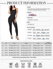 img 1 attached to Spaghetti Bodycon Jumpsuits Rompers Playsuit Women's Clothing for Jumpsuits, Rompers & Overalls