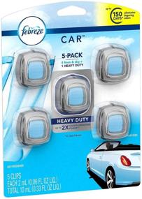 img 1 attached to Febreze Car Air Freshener Set - 5 Clips, 4 Linen and Sky, 1 Heavy Duty