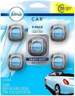 febreze car air freshener set - 5 clips, 4 linen and sky, 1 heavy duty logo