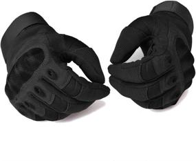 img 2 attached to 🧤 Black Medium Military Tactical Gloves for Motorcycle Riding, Army Airsoft & Full Finger Use