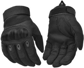 img 4 attached to 🧤 Black Medium Military Tactical Gloves for Motorcycle Riding, Army Airsoft & Full Finger Use