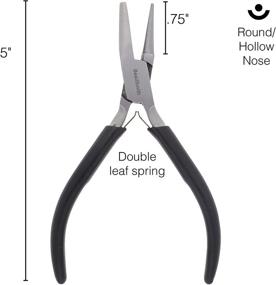 img 1 attached to 🔧 The Beadsmith Hollow/Round Nose Pliers – 5 inches (127mm) – Premium Quality Jewelry Making Tool – Polished Steel Head, Comfort Grip Handle & Double Leaf Spring