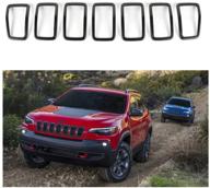 🚙 2019-2020 jeep cherokee black front grille rings grill inserts cover frame trims kit logo