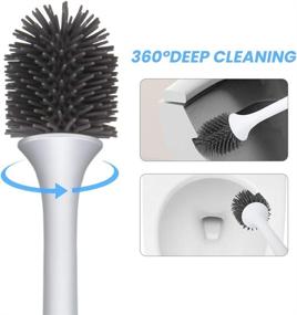 img 2 attached to 🚽 Premium Silicone Toilet Scrubber Brushes with Holder - Modern and Effective Toilet Bowl Cleaning Brush for Bathroom