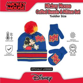 img 1 attached to 🧒 Boys' Accessories: Disney Winter Toddler Beanie Mittens, Suitable for Age