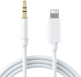 img 4 attached to 🔌 Apple MFi Certified Lightning to 3.5mm AUX Audio Stereo Cable - For iPhone 11/11 Pro/XS/XR/X/8/7/iPad, iPod - Car Stereo, Speaker, Headphone - All iOS Compatible (White)