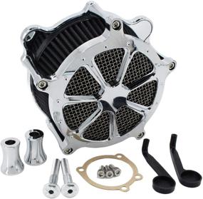img 4 attached to Chrome Air Cleaner Intake Filter Venturi Cut For Twin Cam EVO Touring Road King Street Glide Electra Glide 93-2007 Dyna FXR Softail FXST FXSB