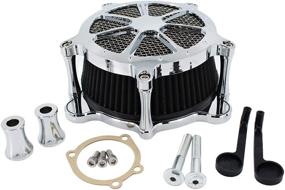 img 1 attached to Chrome Air Cleaner Intake Filter Venturi Cut For Twin Cam EVO Touring Road King Street Glide Electra Glide 93-2007 Dyna FXR Softail FXST FXSB