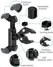img 1 attached to 🚴 Супер-стабильное крепление для велосипедных телефонов для больших телефонов и толстых чехлов - совместимо с iPhone 13 Pro Max/12/SE/11, Samsung S21/20/10 и многими другими!