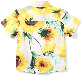 img 1 attached to 🌺 Little Big Boys' Hawaiian Shirt: Stylish Cotton Button Down for a Casual Beach Look