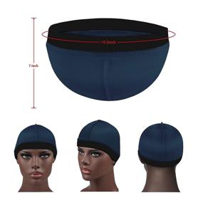 img 2 attached to 🎁 2-Pack Silky Stocking Wave Caps for Men, Compression Doo Rags for 360, 540, 720 Waves - Perfect Thanksgiving Gifts (Black/Navy Blue)