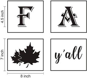 img 1 attached to 🍁 Fall Decor: 8-Pack Large Vertical Happy Fall Y'all Stencils with Pumpkin and Maple Leaf Motifs for Painting on Wood - Ideal for Thanksgiving Front Porch Signs