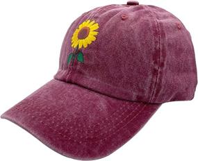 img 3 attached to 🌻 NVJUI JUFOPL Women's Sunflower Baseball Cap – Adjustable Washed Vintage Dad Hat with Enhanced SEO