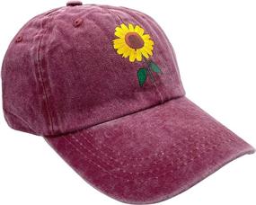 img 2 attached to 🌻 NVJUI JUFOPL Women's Sunflower Baseball Cap – Adjustable Washed Vintage Dad Hat with Enhanced SEO