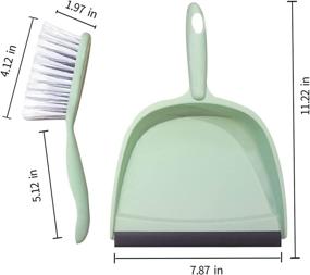 img 3 attached to 🧹 CQT Mini Dustpan and Brush Set - Effective Pet Hair Cleaning Tool Kit for Home, Kitchen, Office, Desk, Tabletop, Floor, and Sofa - White (S001 Green)