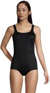 👙 stylish and durable: lands' end women's chlorine resistant sporty one piece swimsuit logo