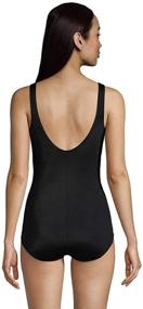 img 3 attached to 👙 Stylish and Durable: Lands' End Women's Chlorine Resistant Sporty One Piece Swimsuit