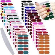 💅 набор самоклеящихся наклеек для ногтей из 336 штук: полные обертки для ногтей в классических цветах - блестящие полоски, наклейки на ногти одного цвета | в комплекте нож для ногтей | идеально подходит для женщин, девочек и детей. логотип