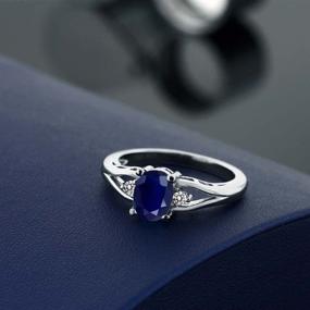 img 1 attached to 💍 Sapphire Diamond Sterling Silver Stone Women's Jewelry: Perfect for Weddings & Engagements!