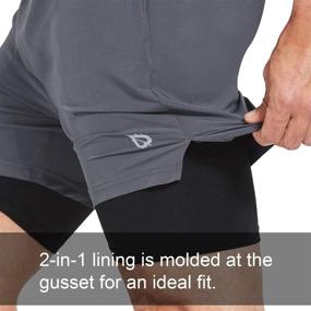 img 1 attached to 🏃 BALEAF Men's Quick Dry 2 in 1 Running Shorts with Zipper Pocket - 5" Athletic Workout Shorts