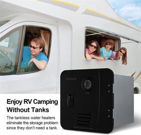 img 3 attached to 🔥 Propane Gas Tankless RV Water Heater | Remote Control | 15x15-inch Black Door | Ideal for RVs, Campers, and Travel Trailers | 12V DC | 1.58GPM | 42000BTU