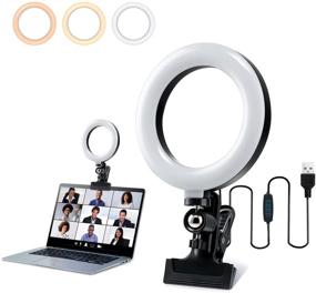 img 4 attached to 💡 Amconsure Ring Light Clip-on for Laptop Monitor & Computer: Enhance Zoom Calls, Remote Work, and Live Streaming with 3 Light Modes & 10 Brightness Levels - Webcam Light Included