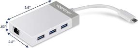 img 2 attached to 🔌 TRENDnet USB-C to Gigabit Adapter Hub for Windows, Mac OS, MacBook, Surface Pro - 5 inch (12.7 cm) TUC-ETGH3