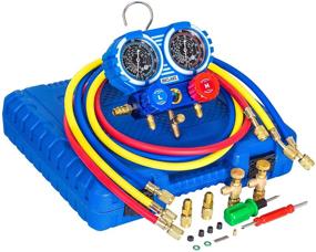 img 4 attached to 🏠 INCLAKE Manifold Gauge Set for Freon Charging: Home A/C, HVAC Diagnostic Tool Kit for R410A, R22, R32 with 5 ft Hoses, Adjustable Joint (1/2" Male to 1/4" Female Included) - Not for Car Use