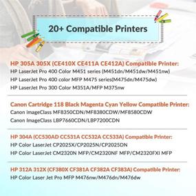 img 3 attached to 7Magic Toner Cartridge Replacement for HP 305A 305X CE410X CE410A - Compatible with HP Pro 400 Color MFP Printers: M451nw, M451dn, M451dw, M475dw, M475dn | Pro 300 MFP Printers: M375nw, M351A - 4 Pack