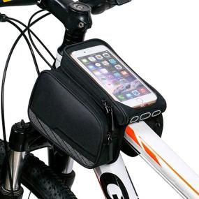 img 4 attached to 🚴 TraderPlus Bike Front Frame Bag: Waterproof Touch Screen Cycling Top Tube Phone Pouch – A Must-Have Bicycle Accessory!